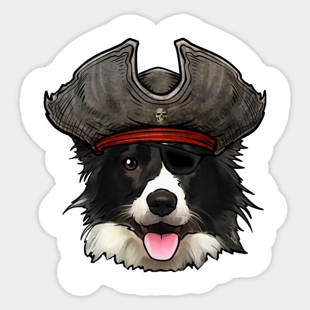 Border Collie Pirate Sticker by whyitsme
